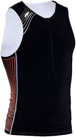 BLUE70 TX2000 MENS SINGLET - BLACK/ORANGE