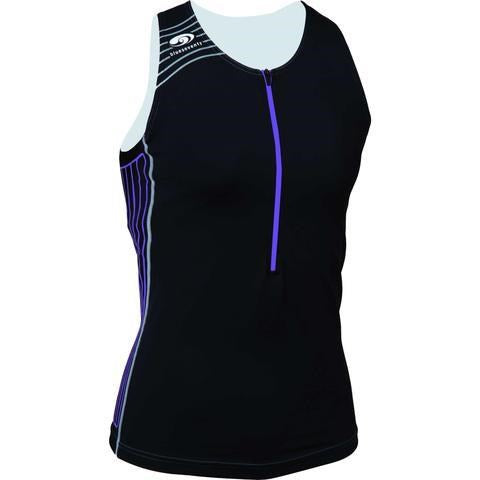 BLUE70 WOMENS TX2000 SINGLET - BLACK/PURPLE