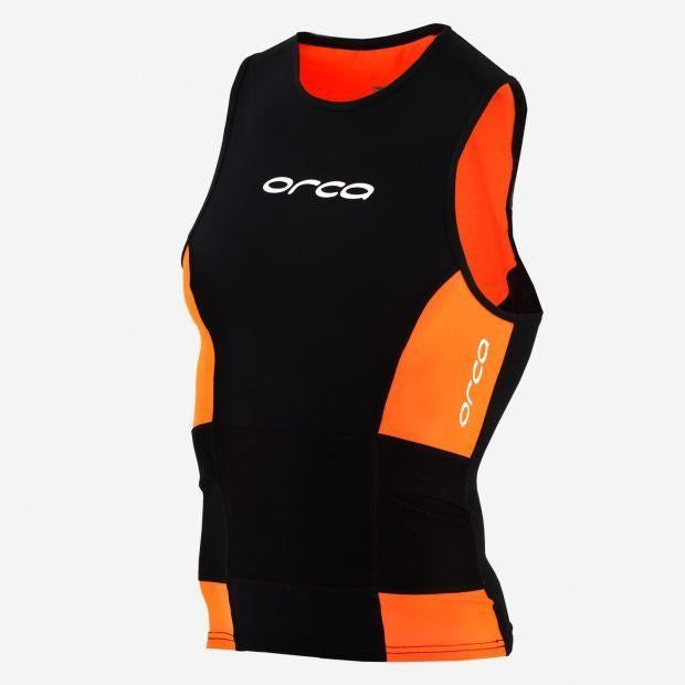 ORCA MENS SWIMRUN TOP - BLACK/ORANGE
