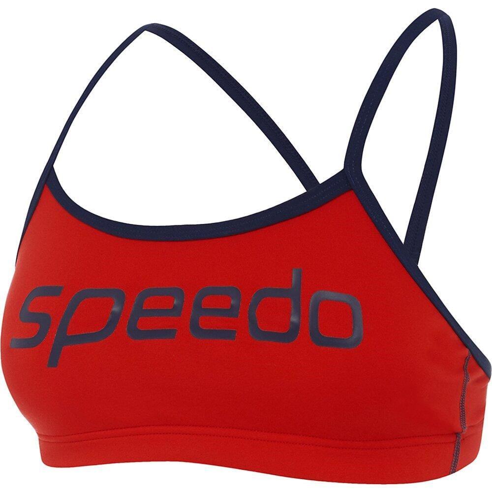 SPEEDO ENDURANCE+ CROP SET TWO PIECE NAVY FIRE RED