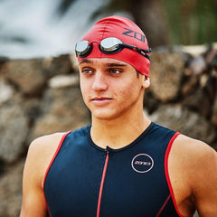 ZONE3 MENS ACTIVATE PLUS TRI TOP - BLACK/RED