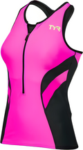 TYR WOMENS COMPETITOR TRI TANK TRI TOP - PINK/BLACK