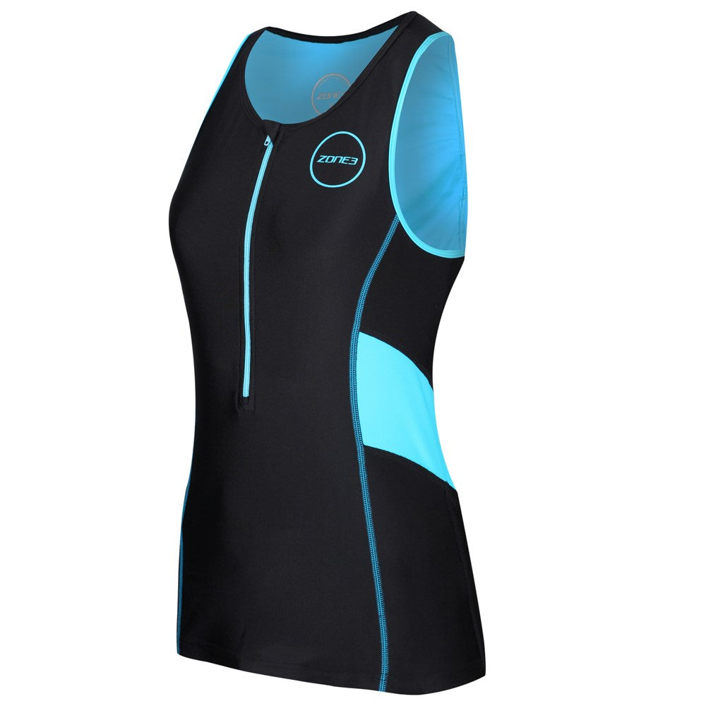 ZONE3 WOMENS ACTIVATE TOP - BLACK/BLUE