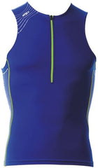 TX2000 MENS SINGLET BLUE LIME