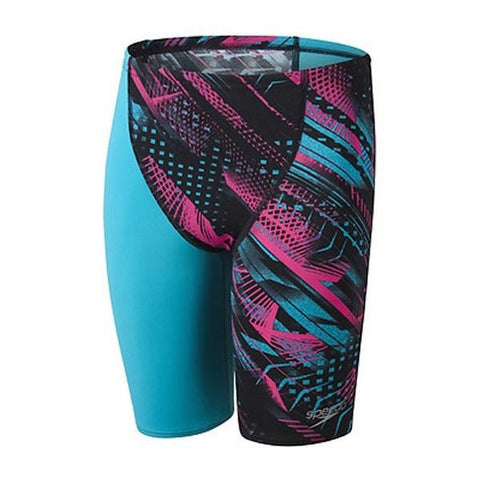 BOYS ENDURANCE + HI WAIST JAMMER JADE/BLACK/PINK SPEEDO