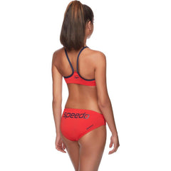 ENDURANCE+ CROP SET TWO PIECE NAVY FIRE RED SPEEDO