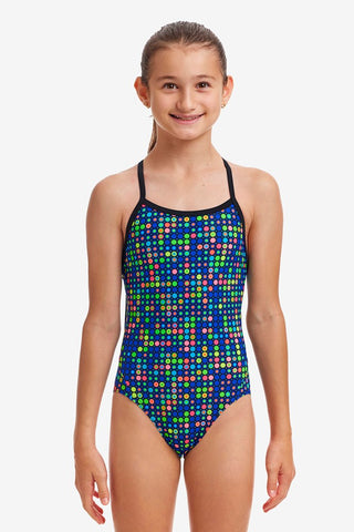 GIRL'S DIAL A DOT TWISTED ONE PIECE