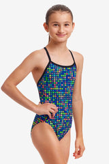 GIRL'S DIAL A DOT TWISTED ONE PIECE