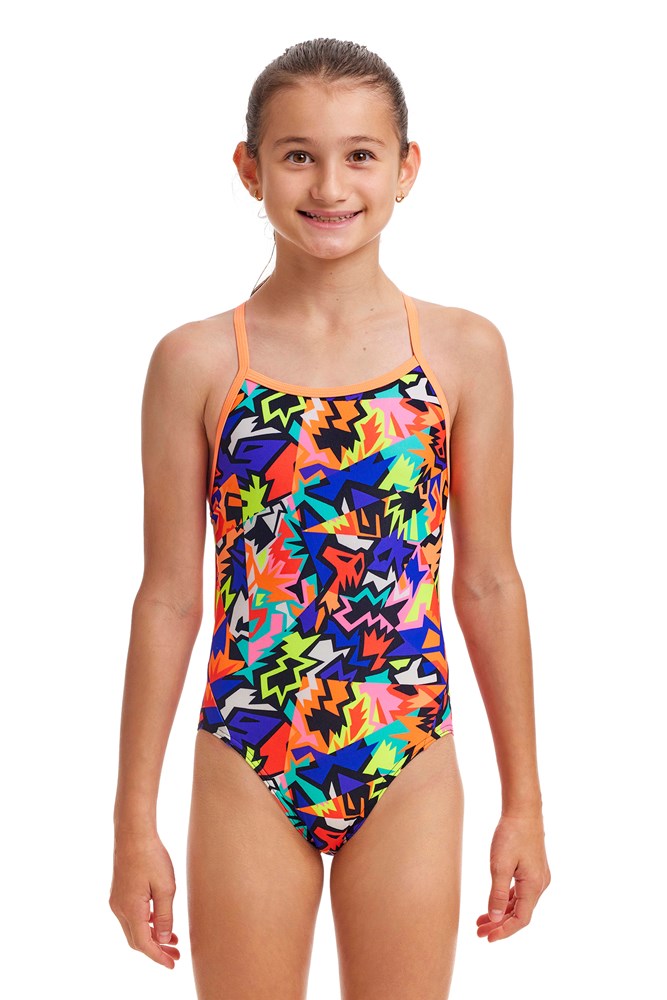 GIRL'S SAW TOOTH TWISTED ONE PIECE