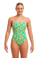 LADIES LIME SPLICE TIE ME TIGHT ONE PIECE