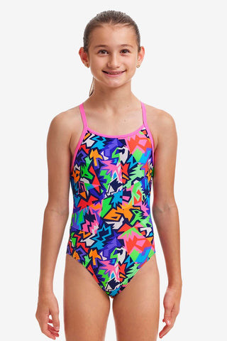 GIRL'S SHARP EDGES DIAMOND BACK ONE PIECE