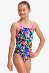 GIRL'S SHARP EDGES DIAMOND BACK ONE PIECE