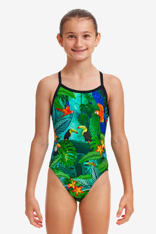 GIRL'S LOST FOREST SINGLE STRAP ONE PIECE