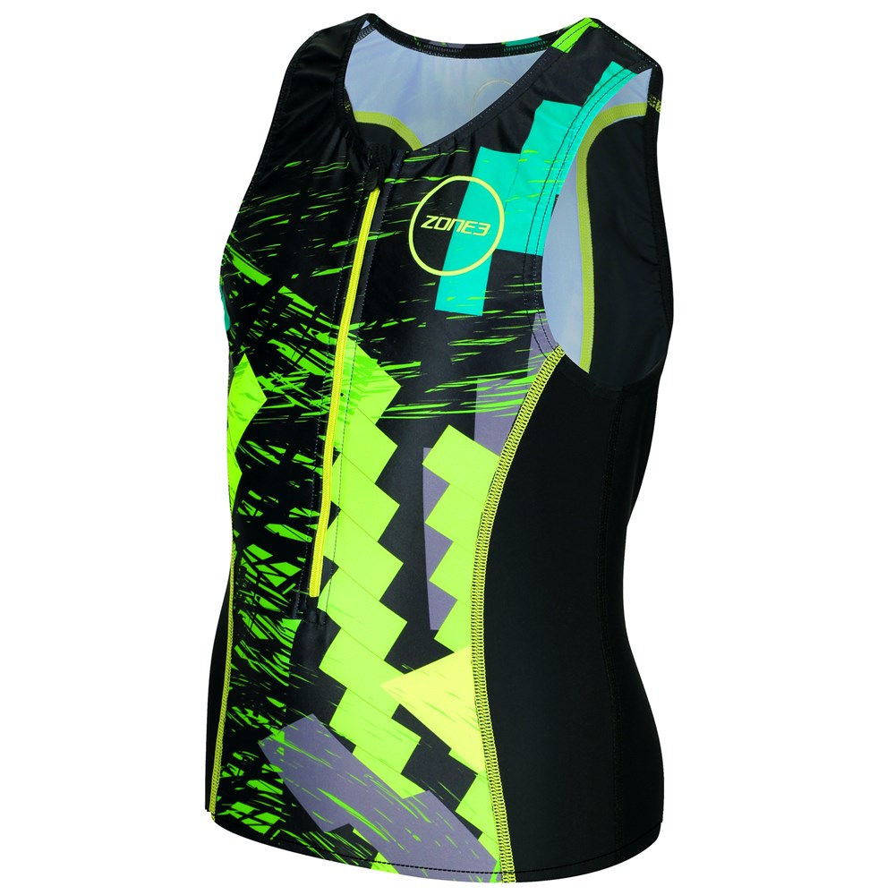 KIDS ADVENTURE TRI TOP BLK GRN YEL ZONE3