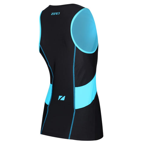 WOMENS ACTIVATE TOP BLACK TURQ ZONE3