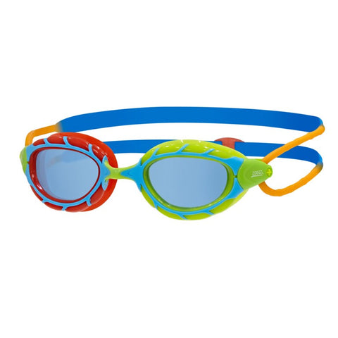 PREDATOR JUNIOR GOGGLE BLUE TINT RED LIME FRAME ZOGGS